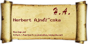 Herbert Ajnácska névjegykártya